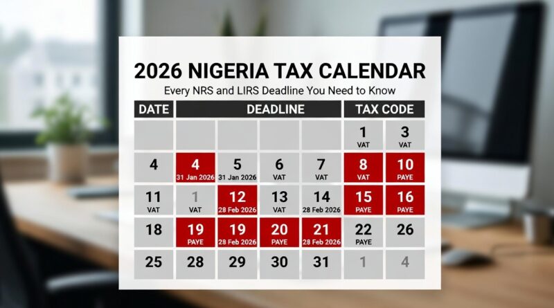2026 Nigeria Tax Calendar: Every NRS and LIRS Deadline You Need to Know
