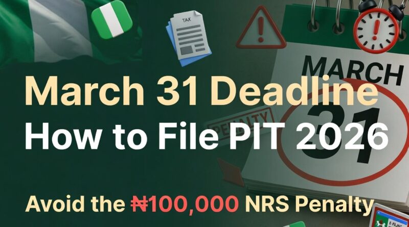 March 31 Deadline: How to File PIT 2026 and Avoid the ₦100,000 NRS Penalty