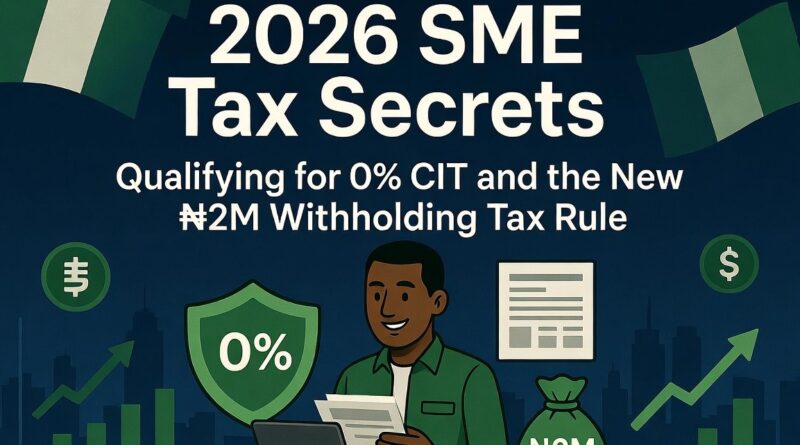 2026 SME Tax Secrets: Qualifying for 0% CIT and the New ₦2M Withholding Tax Rule